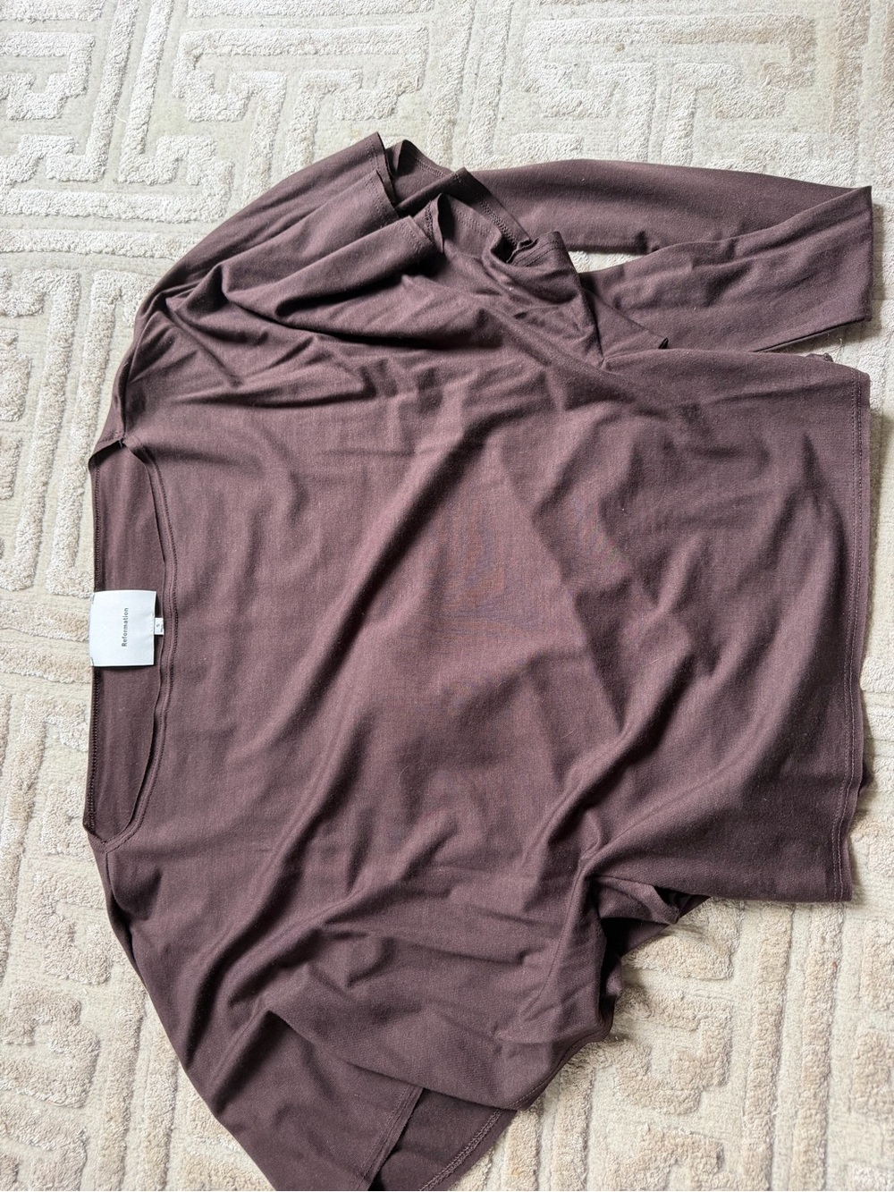 Reformation Chocolate Brown Long-Sleeve Top